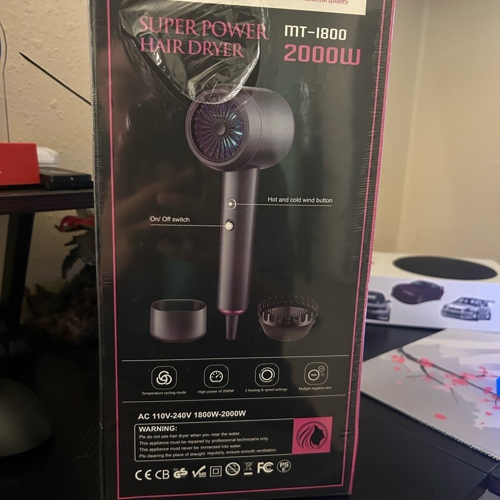 MT-1800 Super Power Hair Dryer - Black